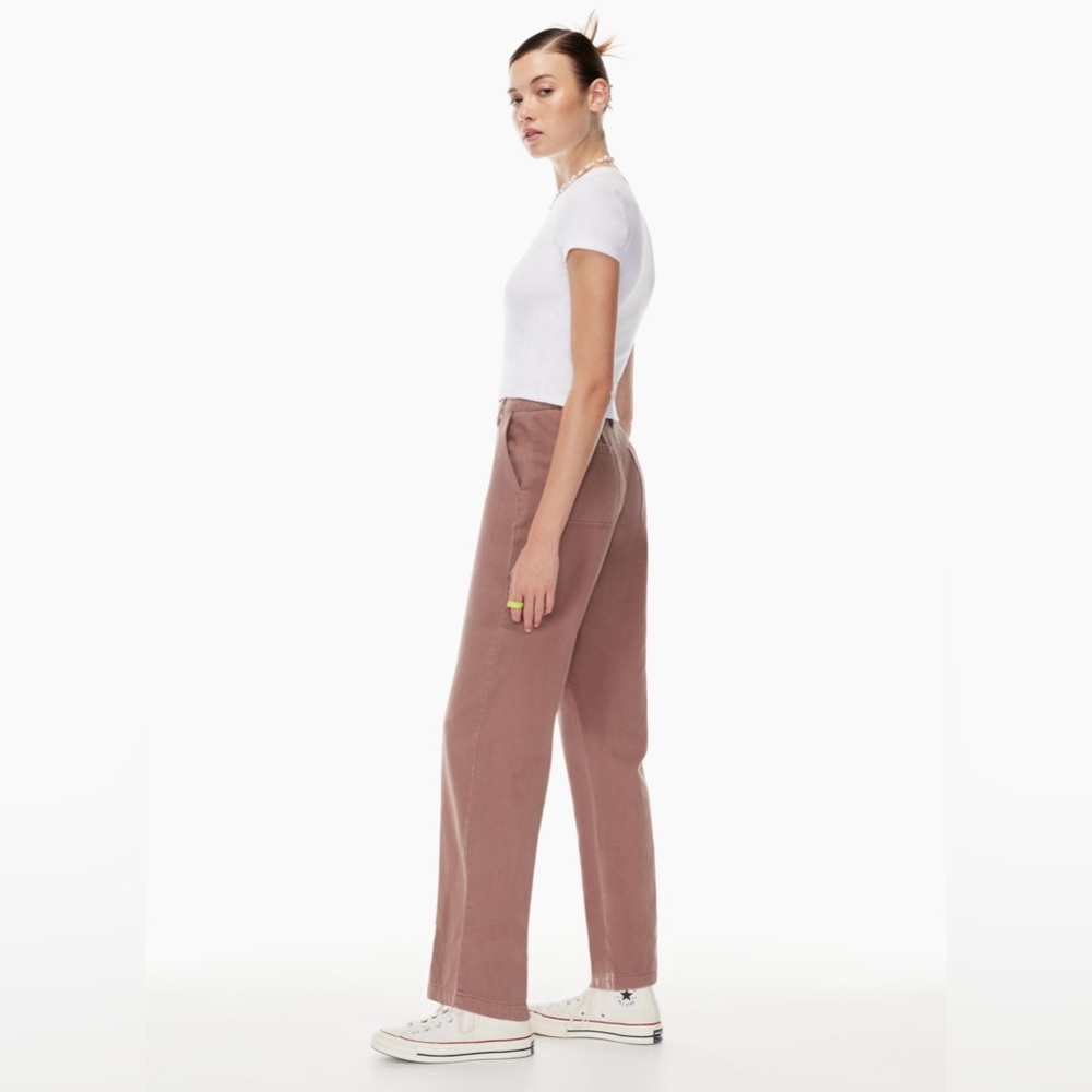 Aritzia Sunday Best Jaden High Waisted Chino Pant 6 GD Chocolate Sorbet - Picture 2 of 8